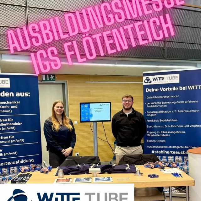 Auf der Ausbildungsmesse der IGS Flötenteich in Oldenburg präsentierten heute Tom und Janice die WITTE-Unternehmen. Geme...