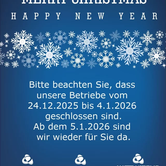 Frohe Weihnachten und ein gutes neues Jahr! Das gesamte WITTE-Team wünscht Ihnen und Ihren Liebsten ein frohes und geruh...
